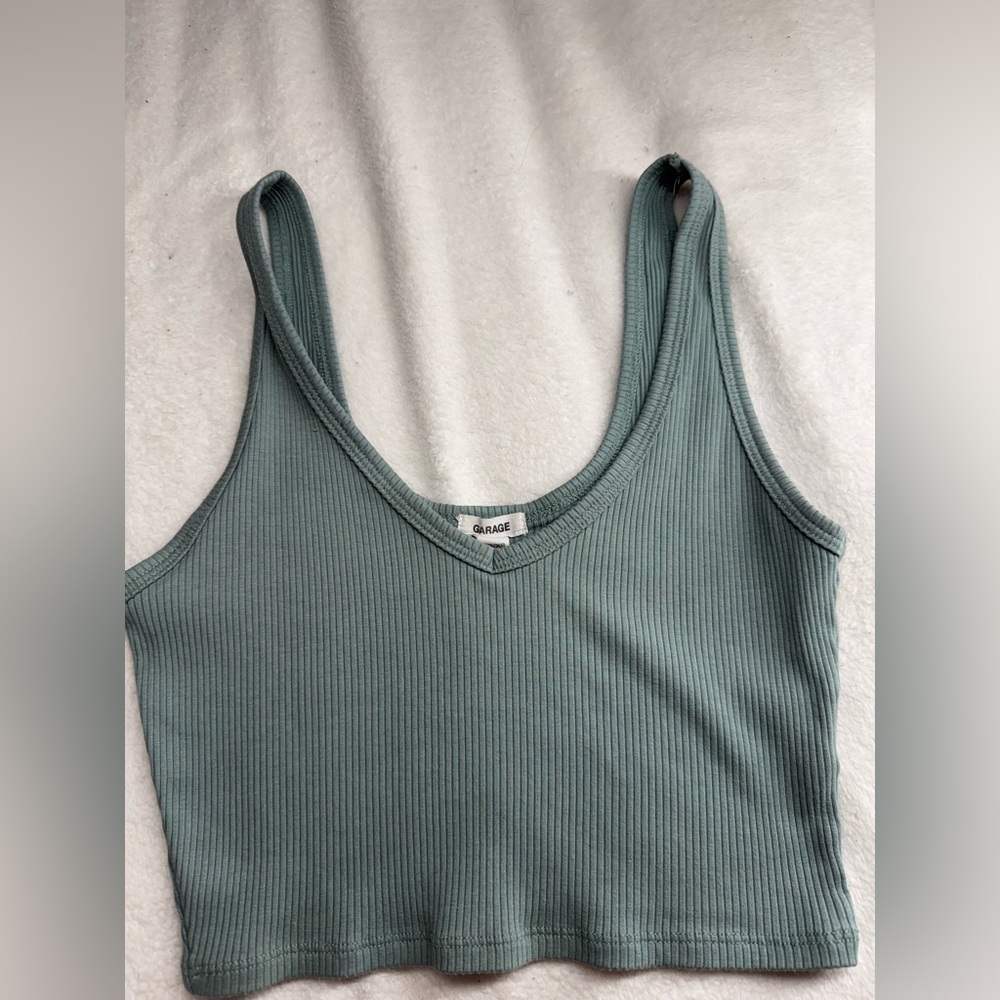GARAGE cropped Tank Top in Teal